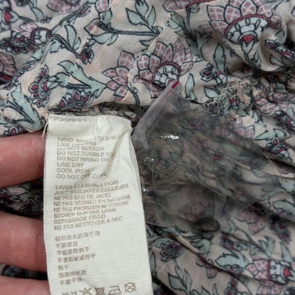 NWOT Anthropologie Let Me‎ Be High Neck Printed Peasant Blouse Sz M - Picture 8 of 9